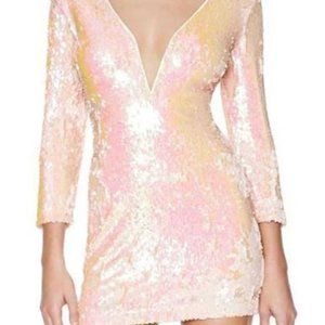 Nasty Gal Cocktail Sequin Peach Dress Size Small